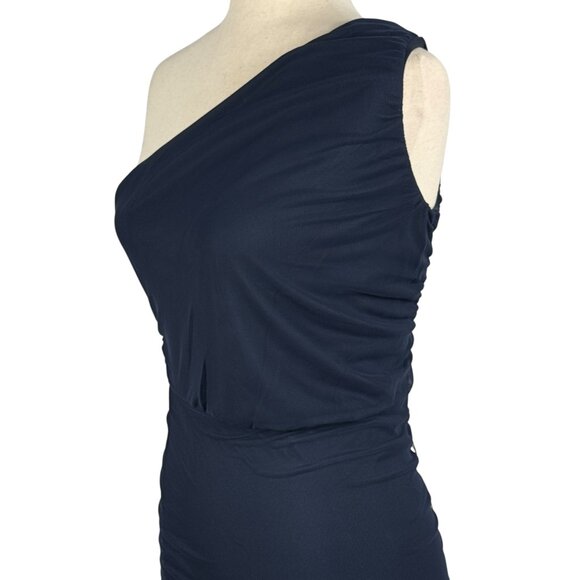 NWT LOVE X DESIGN One-Shoulder Mesh Body Con Dress Size Medium - Picture 11 of 16